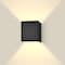 Luxrite Luxrite Square LED Up and Down Wall Sconce, Metal, 5CCT 2700K-5000K, 15W, 1000LM, IP65, ETL - Black LR40312-1PK - alternate 1